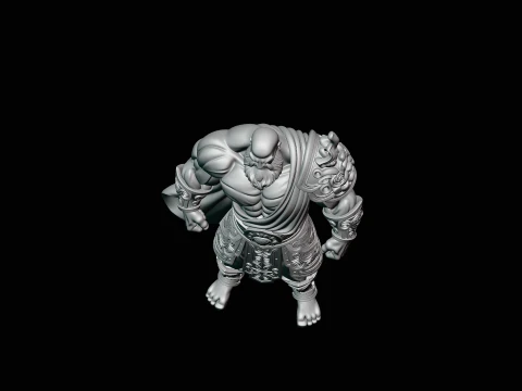 Bearded Warrior God Statue Design 1 - 3D Print Model 3D Print Model