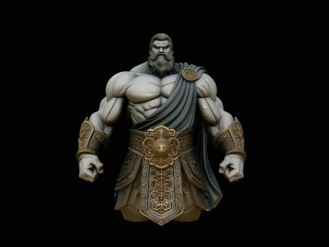 Bearded Warrior God Statue Design 2 - 3D Print Model 3D Print Model