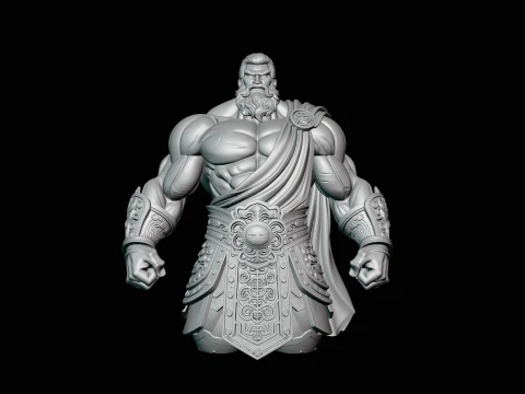 Bearded Warrior God Statue Design 2 - 3D Print Model 3D Print Model