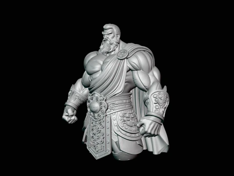 Bearded Warrior God Statue Design 2 - 3D Print Model 3D Print Model