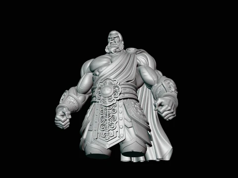 Bearded Warrior God Statue Design 2 - 3D Print Model 3D Print Model
