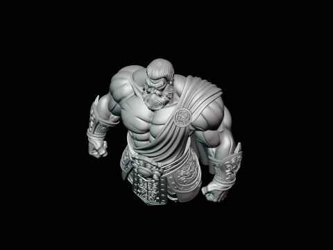 Bearded Warrior God Statue Design 2 - 3D Print Model 3D Print Model