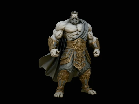 Bearded Warrior God Statue Design 3 - 3D Print Model 3D Print Model