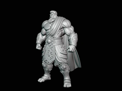 Bearded Warrior God Statue Design 3 - 3D Print Model 3D Print Model