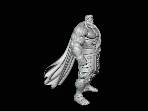 Bearded Warrior God Statue Design 3 - 3D Print Model 3D Print Model