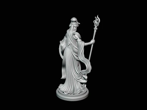 Goddess with Spear and Shield Statue Design 3 - 3D Print Model 3D Print Model