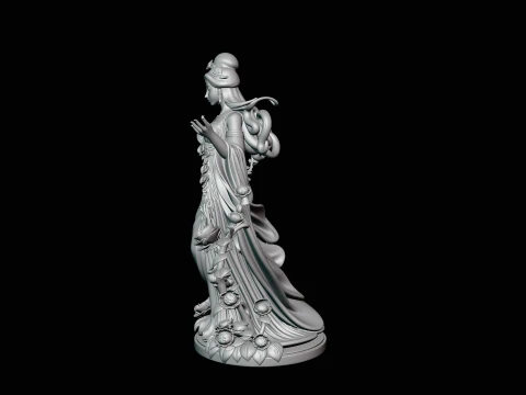 Rose Garden Lady Statue Design 3 - 3D Print Model 3D Print Model