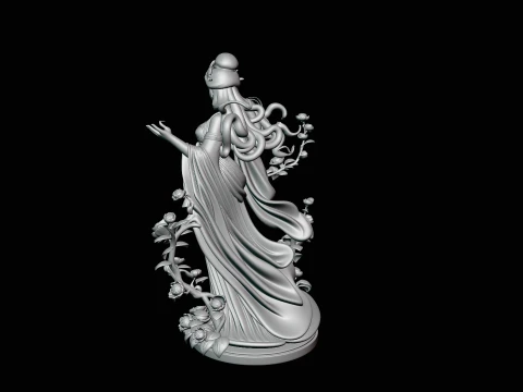 Rose Garden Lady Statue Design 3 - 3D Print Model 3D Print Model