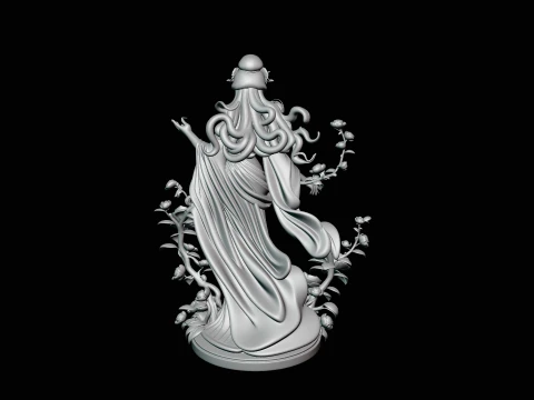 Rose Garden Lady Statue Design 3 - 3D Print Model 3D Print Model
