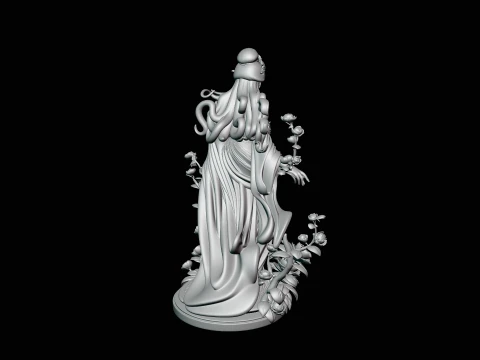 Rose Garden Lady Statue Design 3 - 3D Print Model 3D Print Model