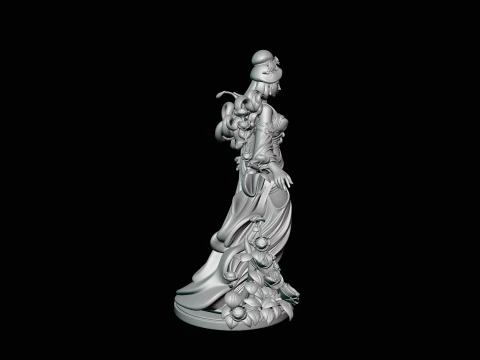 Rose Garden Lady Statue Design 3 - 3D Print Model 3D Print Model
