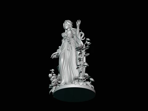 Rose Garden Lady Statue Design 3 - 3D Print Model 3D Print Model