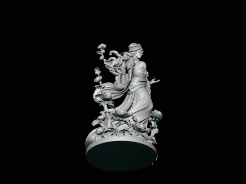 Rose Garden Lady Statue Design 3 - 3D Print Model 3D Print Model