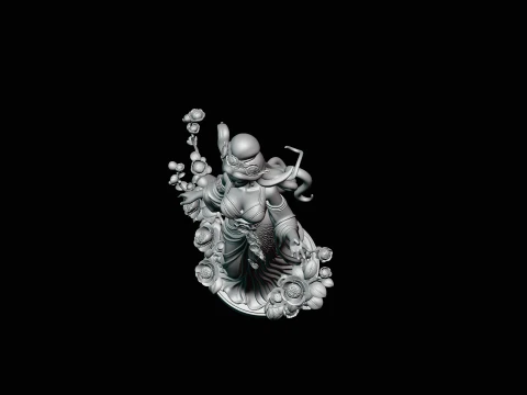 Rose Garden Lady Statue Design 3 - 3D Print Model 3D Print Model