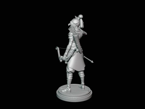 Female Archer with Eagle Statue Design 1 - 3D Print Model 3D Print Model