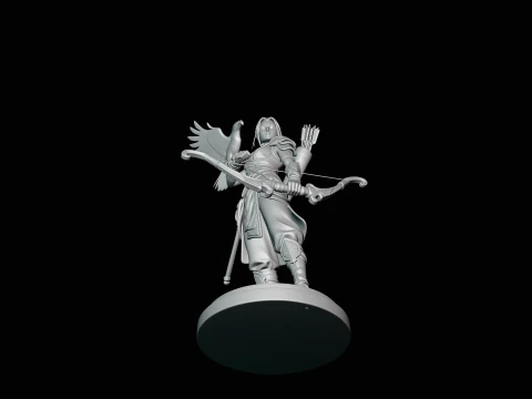 Female Archer with Eagle Statue Design 1 - 3D Print Model 3D Print Model