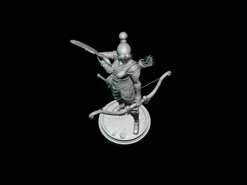 Female Archer with Eagle Statue Design 1 - 3D Print Model 3D Print Model