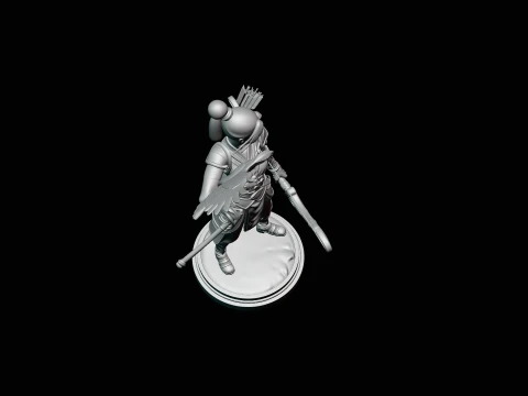 Female Archer with Eagle Statue Design 1 - 3D Print Model 3D Print Model