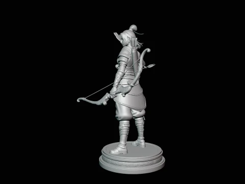 Female Archer with Eagle Statue Design 3 - 3D Print Model 3D Print Model