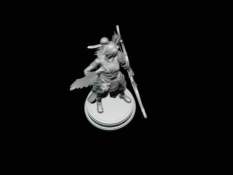 Female Archer with Eagle Statue Design 3 - 3D Print Model 3D Print Model
