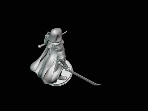 Hooded Dual Sword Assassin Statue Design 2 - 3D Print Model 3D Print Model