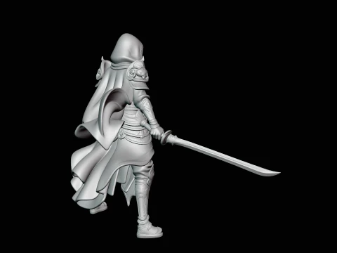 Hooded Dual Sword Assassin Statue Design 3 - 3D Print Model 3D Print Model