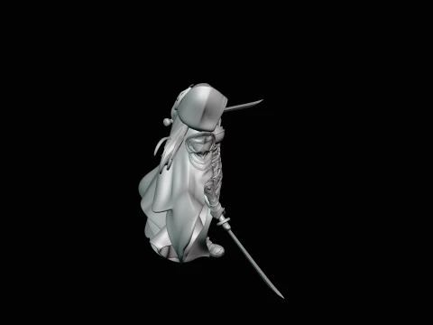 Hooded Dual Sword Assassin Statue Design 4 - 3D Print Model 3D Print Model