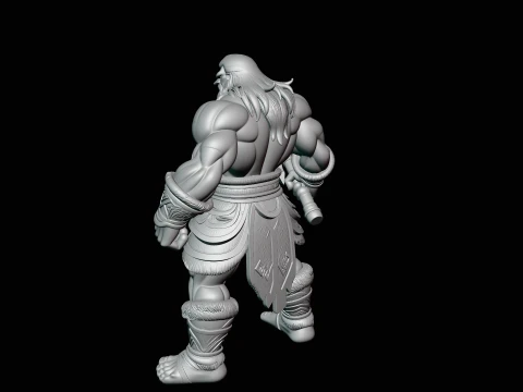 Barbarian with Axe Statue Design 6 - 3D Print Model 3D Print Model