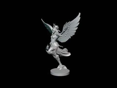 Valkyrie with Spear Statue Design 1 - 3D Print Model 3D Print Model