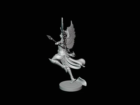 Valkyrie with Spear Statue Design 1 - 3D Print Model 3D Print Model