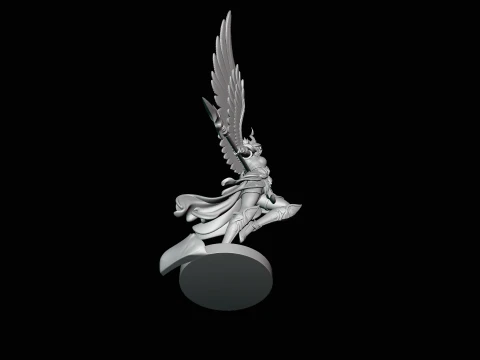 Valkyrie with Spear Statue Design 1 - 3D Print Model 3D Print Model