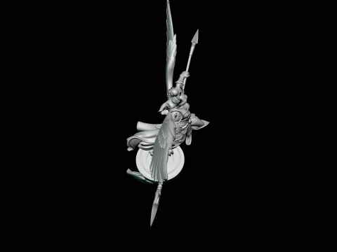 Valkyrie with Spear Statue Design 1 - 3D Print Model 3D Print Model