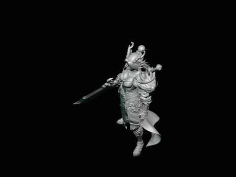 Dragon Armor Swordswoman Statue Design 4 - 3D Print Model 3D Print Model