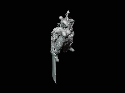 Dragon Armor Swordswoman Statue Design 4 - 3D Print Model 3D Print Model