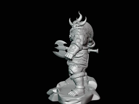 Orc Skull Trophy Warrior Statue Design 2 - 3D Print Model 3D Print Model