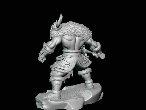 Orc Skull Trophy Warrior Statue Design 2 - 3D Print Model 3D Print Model