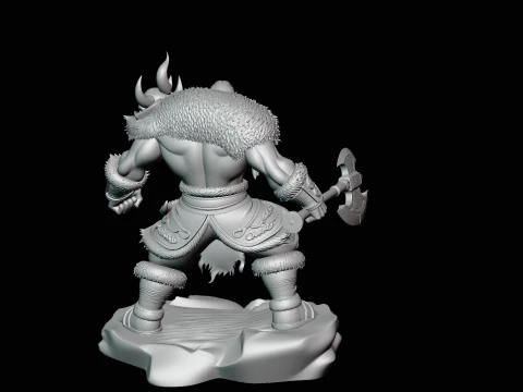 Orc Skull Trophy Warrior Statue Design 2 - 3D Print Model 3D Print Model
