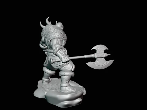 Orc Skull Trophy Warrior Statue Design 2 - 3D Print Model 3D Print Model