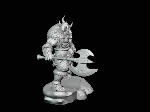Orc Skull Trophy Warrior Statue Design 2 - 3D Print Model 3D Print Model