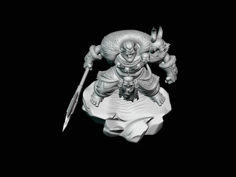 Orc Skull Trophy Warrior Statue Design 2 - 3D Print Model 3D Print Model