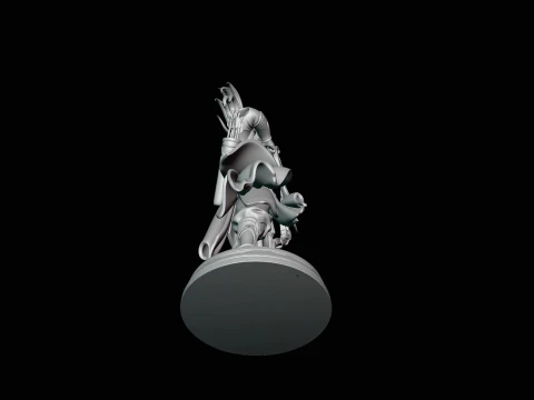 Robed Archer with Bow Statue Design 1 - 3D Print Model 3D Print Model