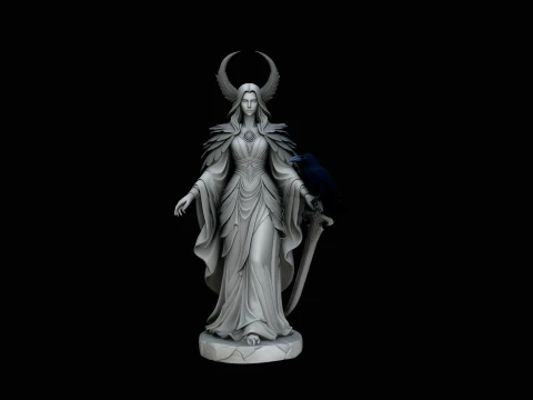 Raven Sorceress Statue Design 1 - 3D Print Model 3Dプリントモデル