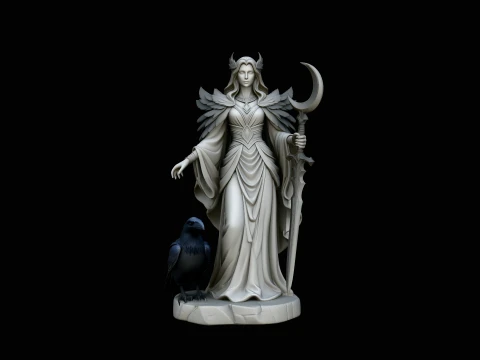 Raven Sorceress Statue Design 2 - 3D Print Model 3Dプリントモデル