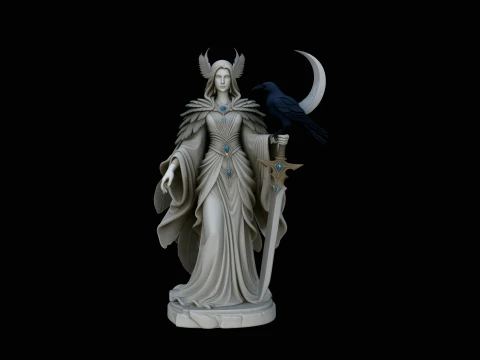 Raven Sorceress Statue Design 3 - 3D Print Model 3Dプリントモデル