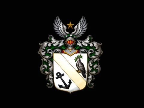 Heraldic Coat of Arms Plaque Design 1 - 3D Print Model Modello di stampa 3D