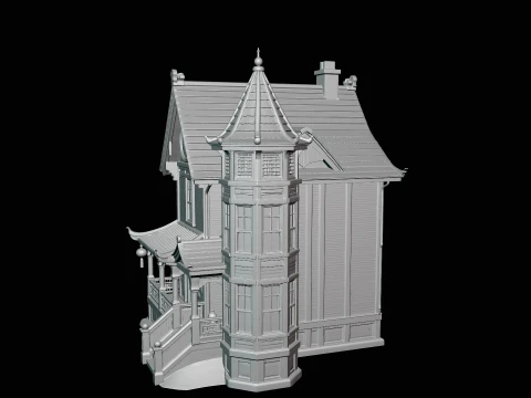 Victorian Clock House Model Design 1 - 3D Print Model 3D Print Model