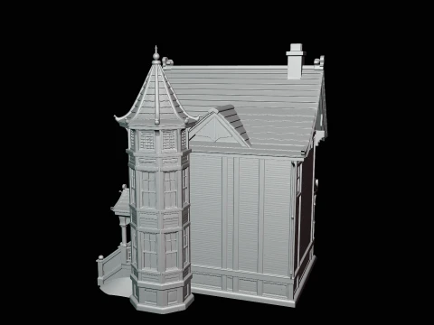 Victorian Clock House Model Design 1 - 3D Print Model 3D Print Model