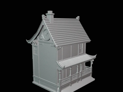 Victorian Clock House Model Design 1 - 3D Print Model 3D Print Model
