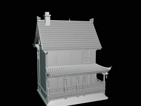 Victorian Clock House Model Design 1 - 3D Print Model 3D Print Model