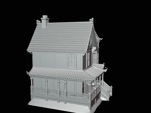 Victorian Clock House Model Design 1 - 3D Print Model 3D Print Model